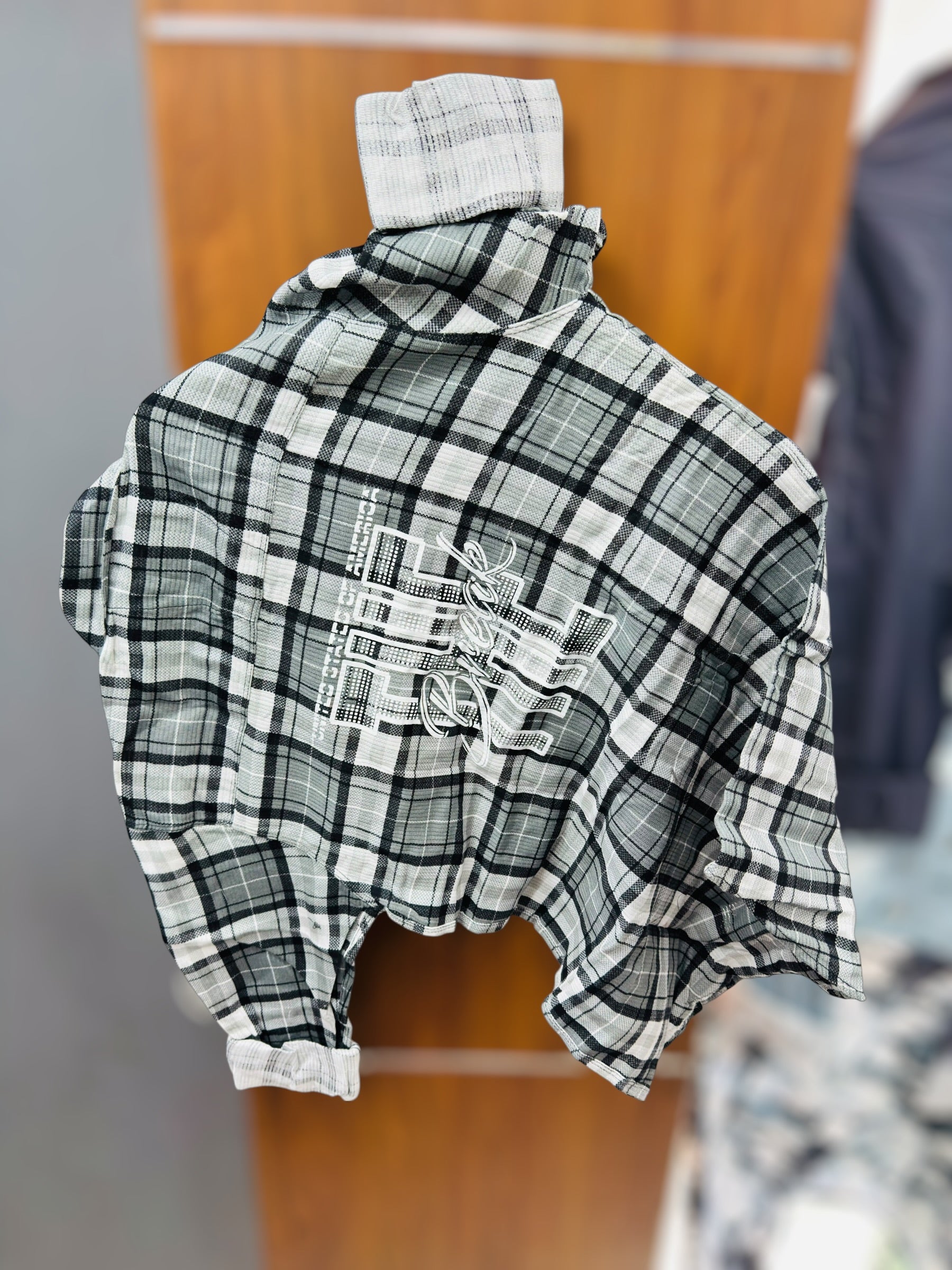 Back print Chex shirt