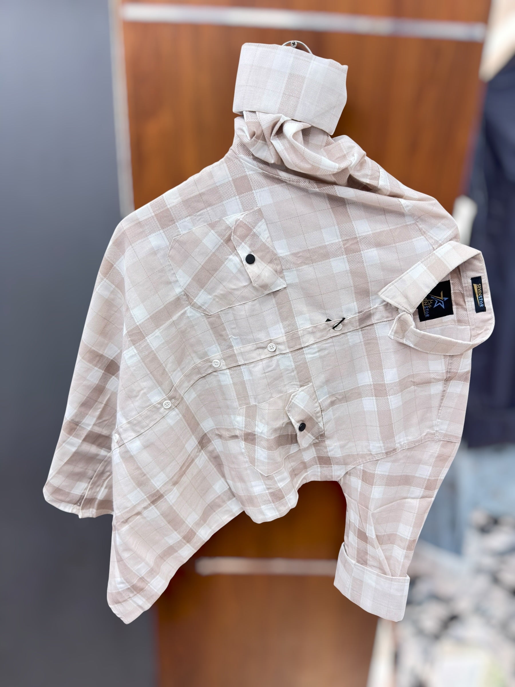 Back print Chex shirt
