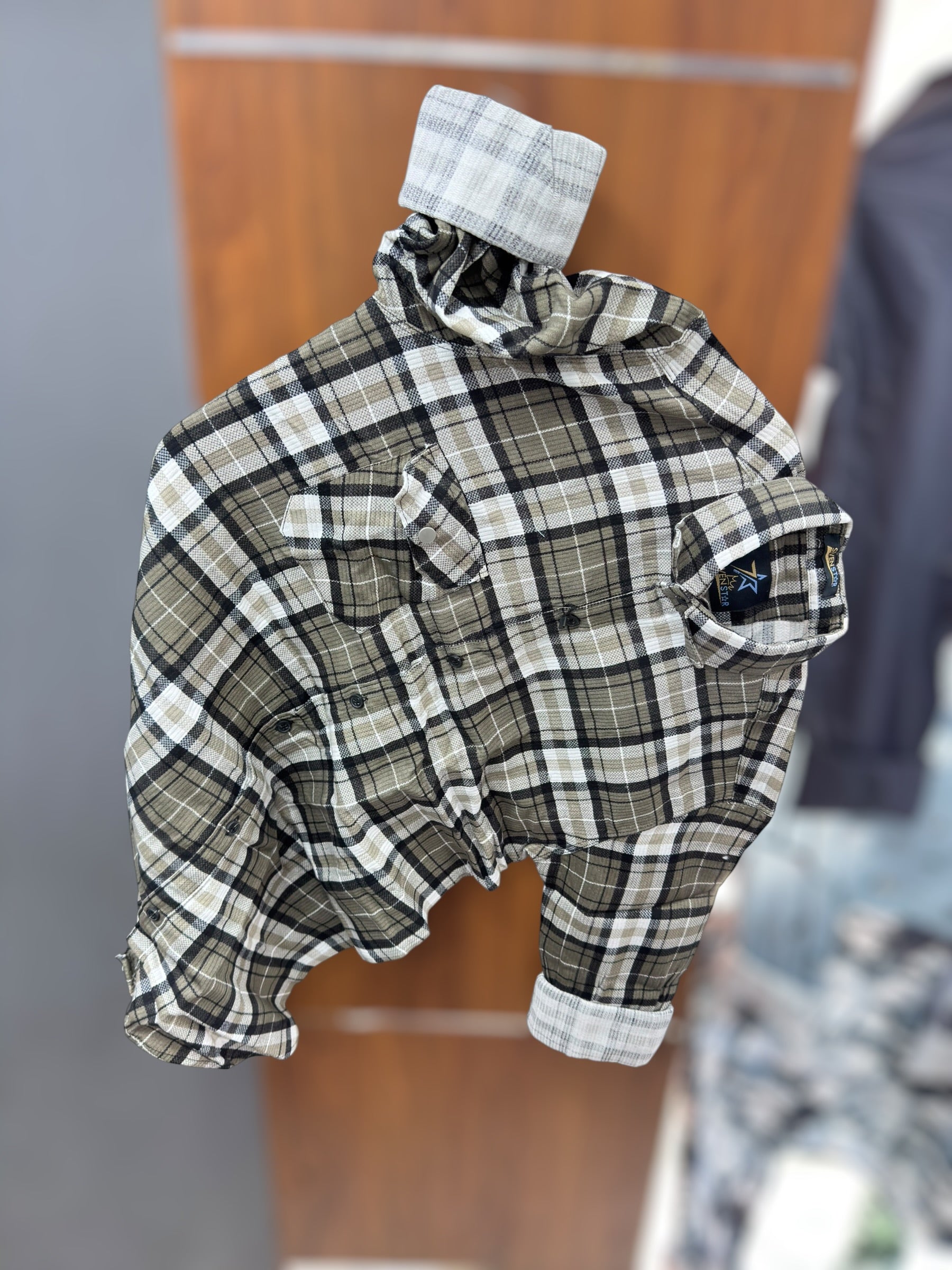 Back print Chex shirt