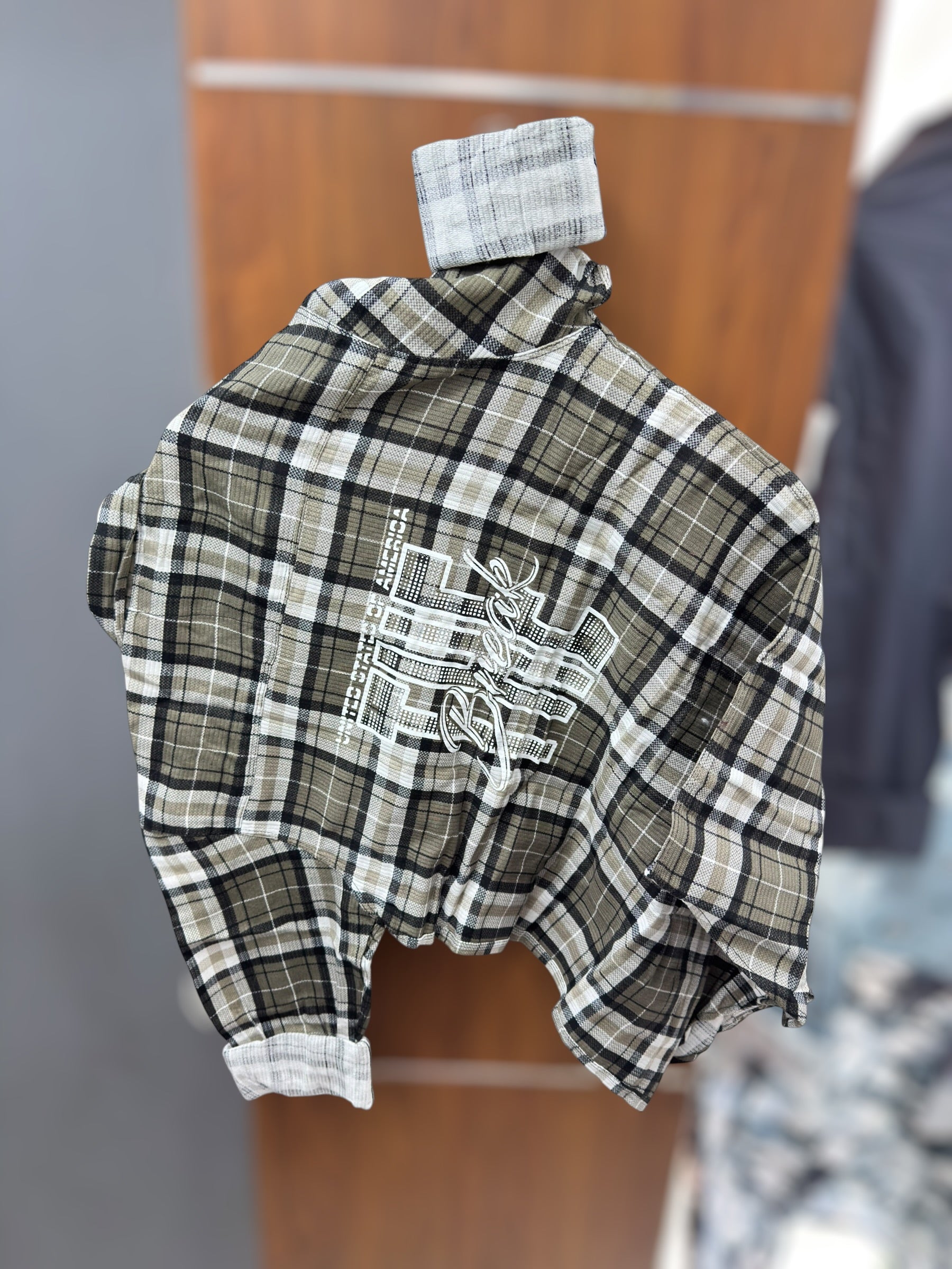 Back print Chex shirt