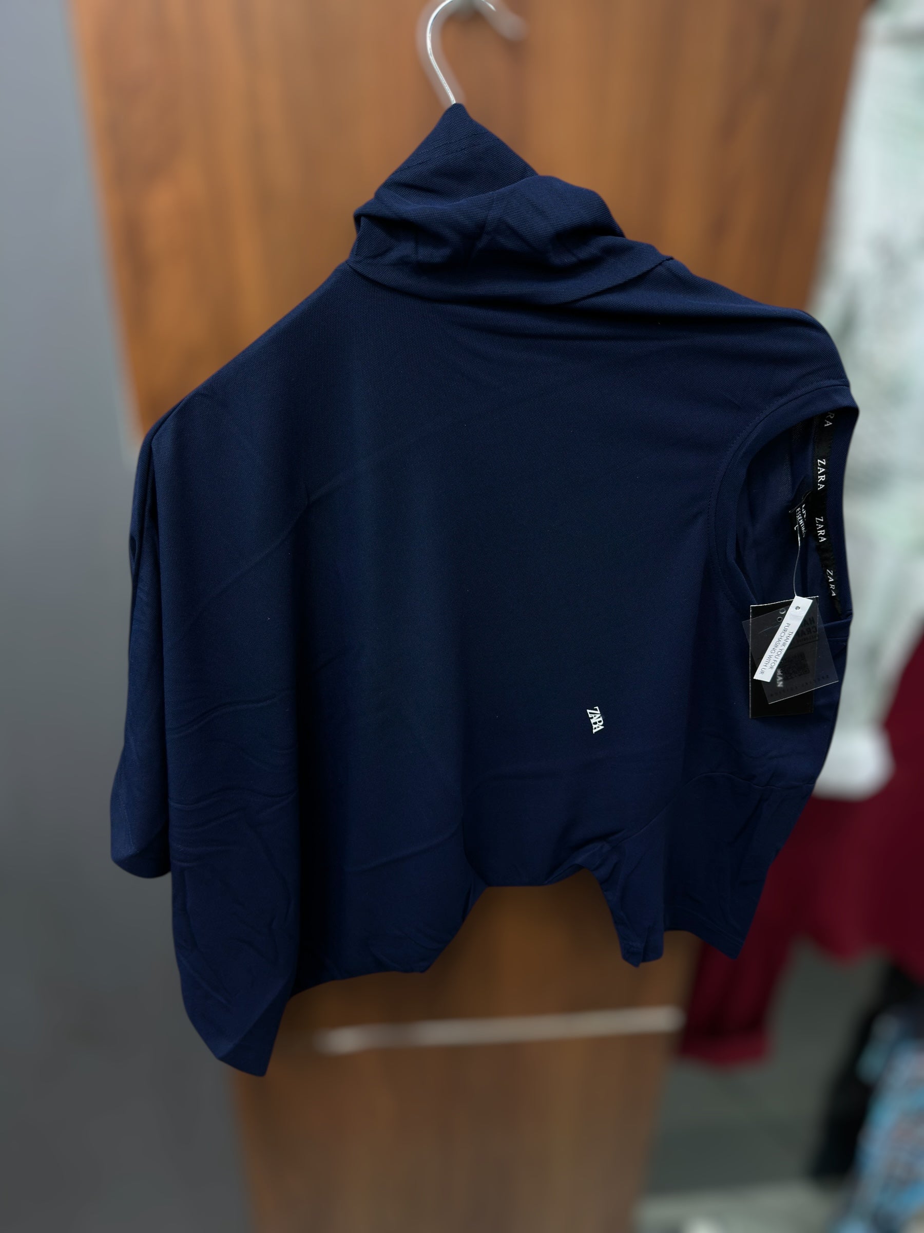 Half plain T-shirt Navi Blue