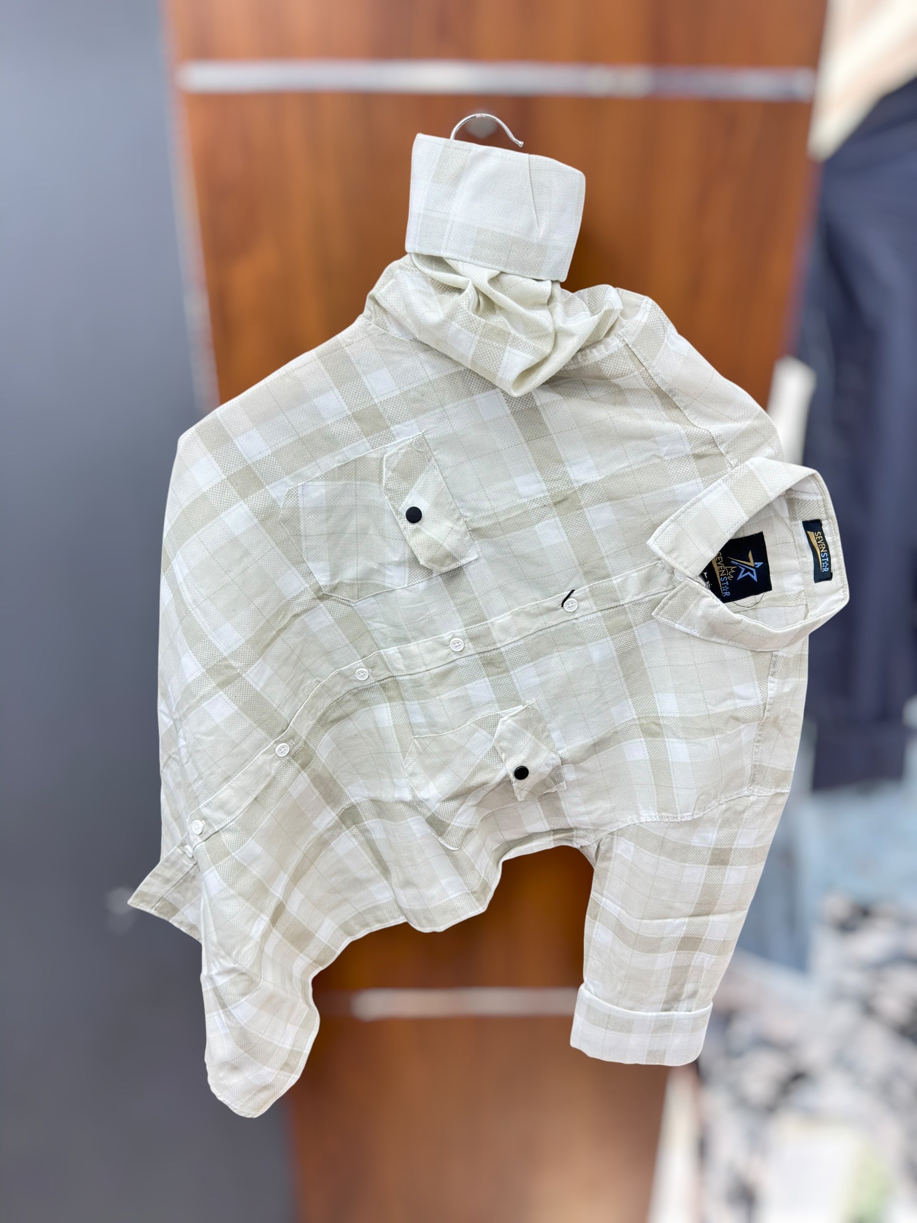 Back print Chex shirt