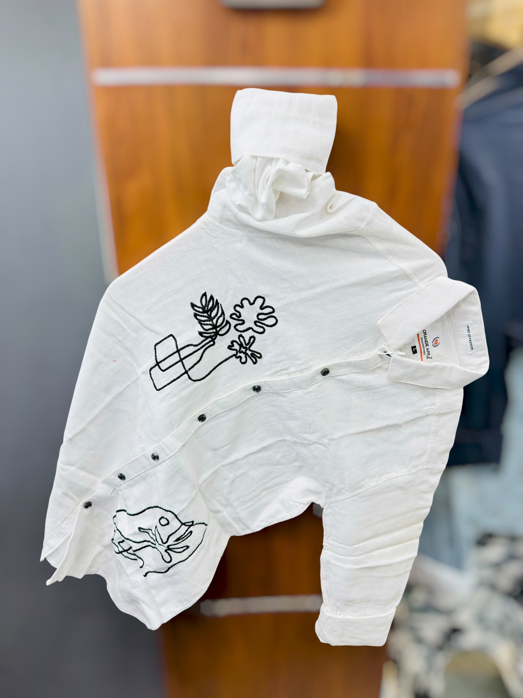 Embroidery shirt full sleeve