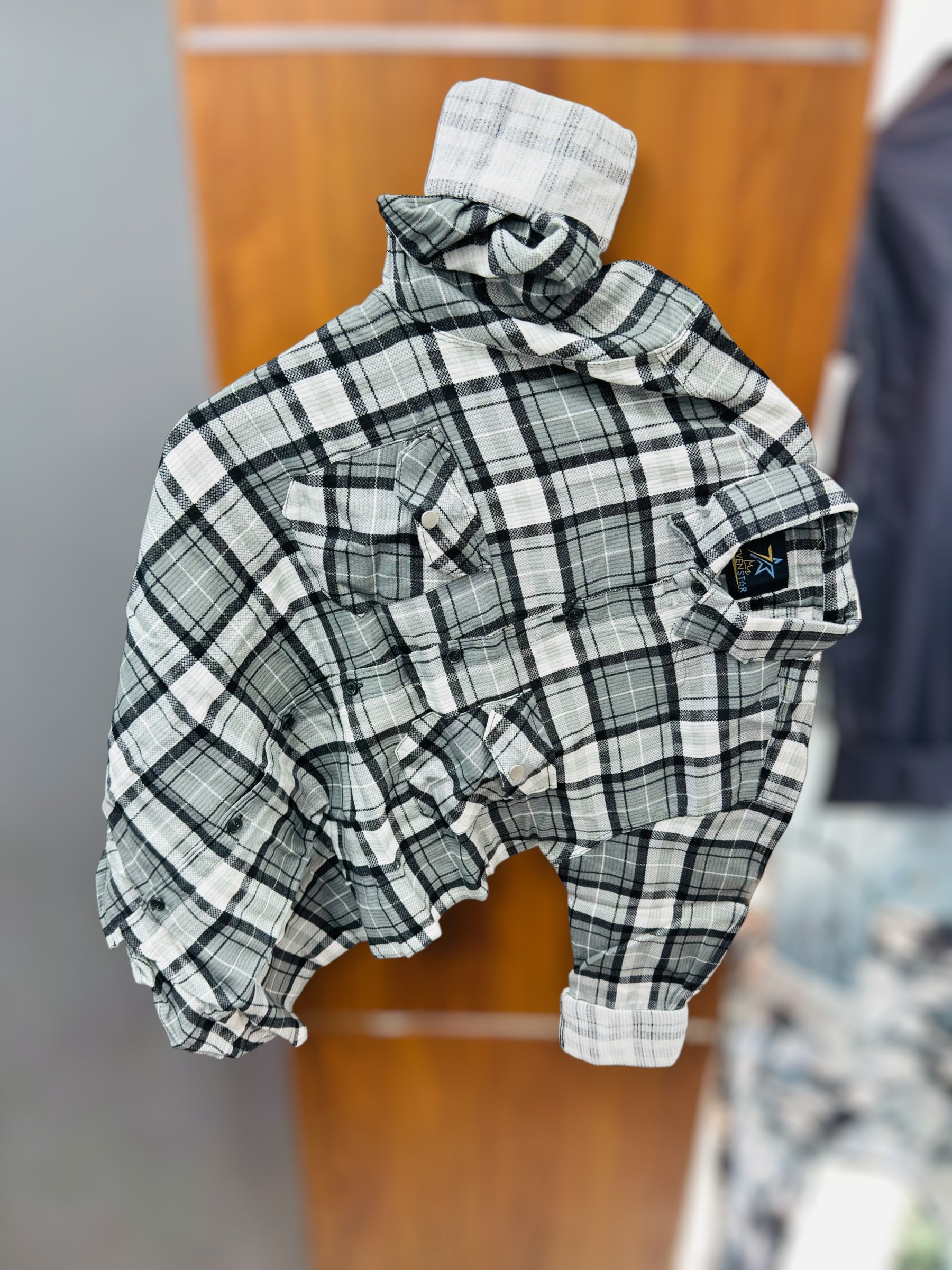 Back print Chex shirt