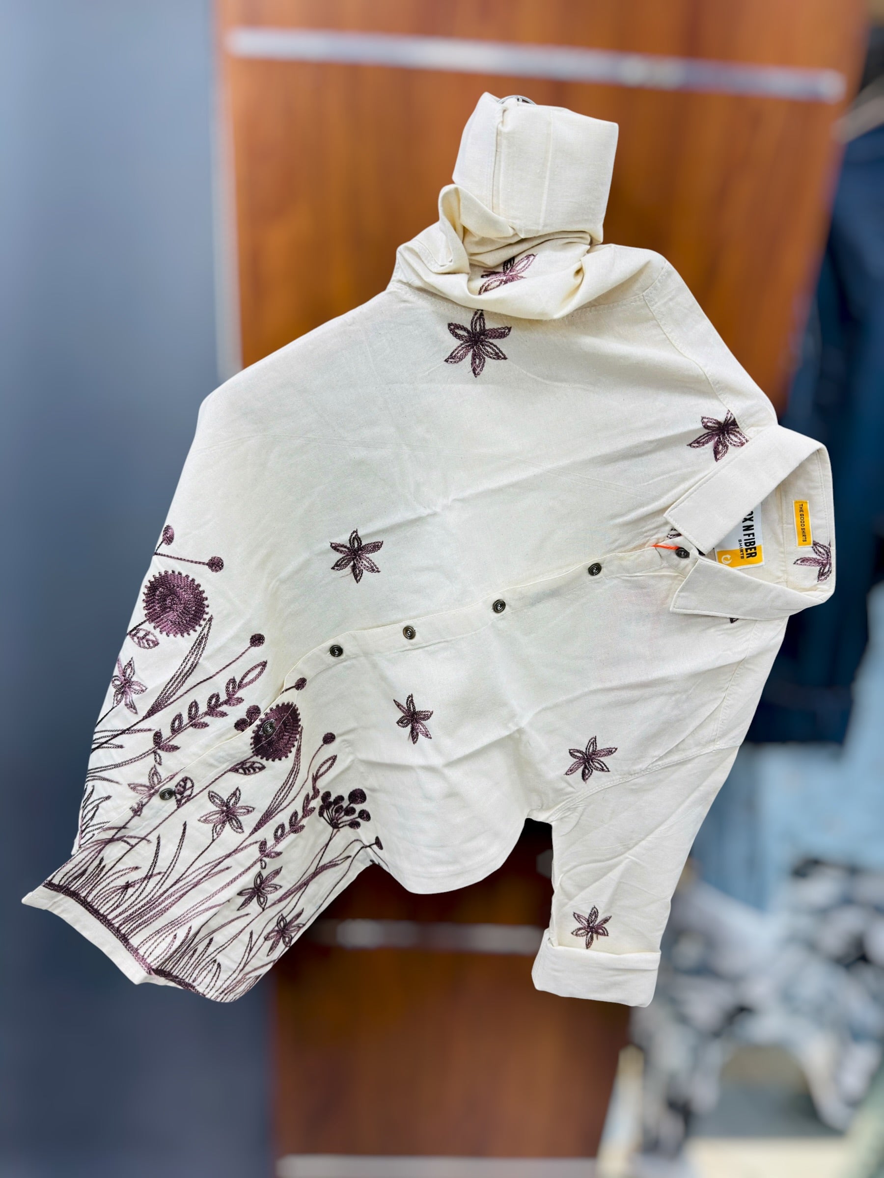 Embroidery shirt full sleeve