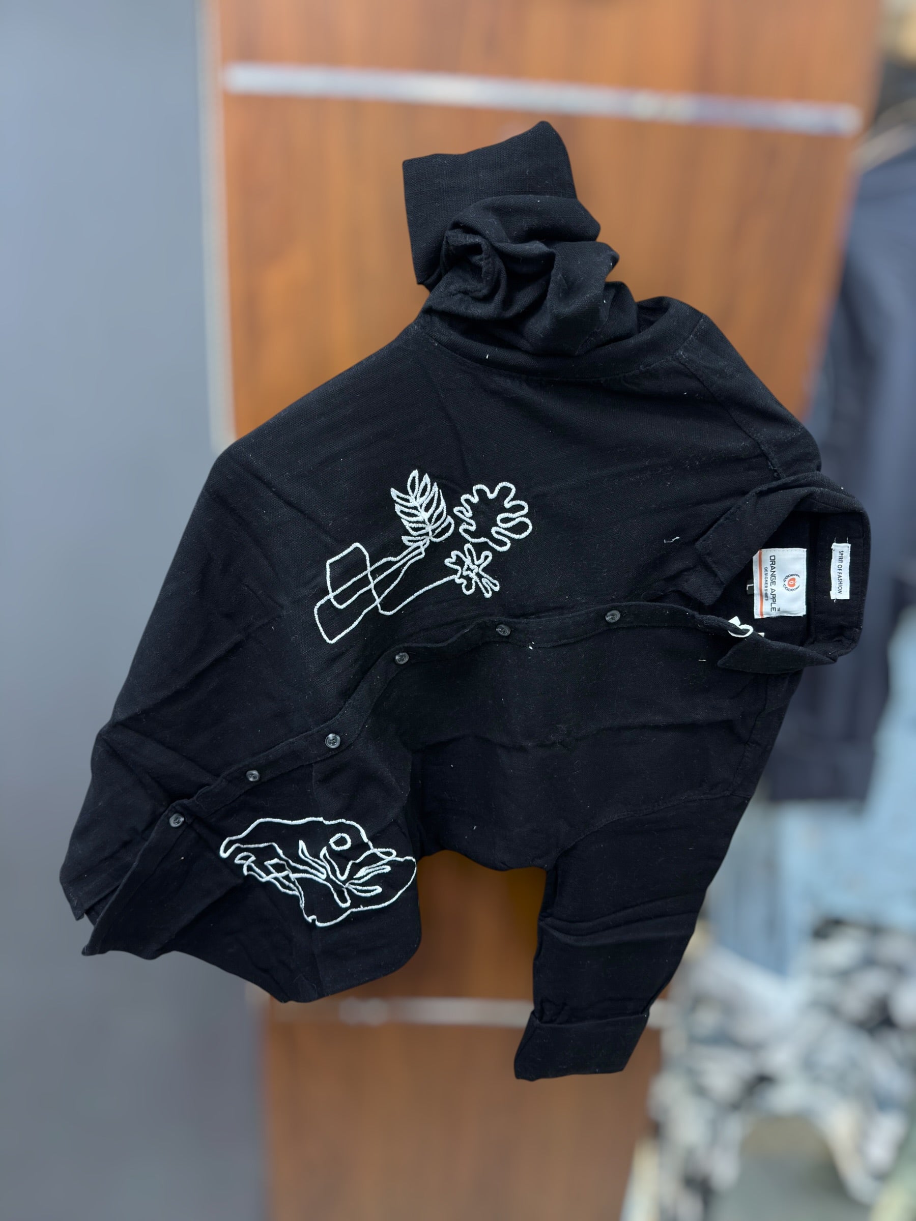 Embroidery shirt full sleeve
